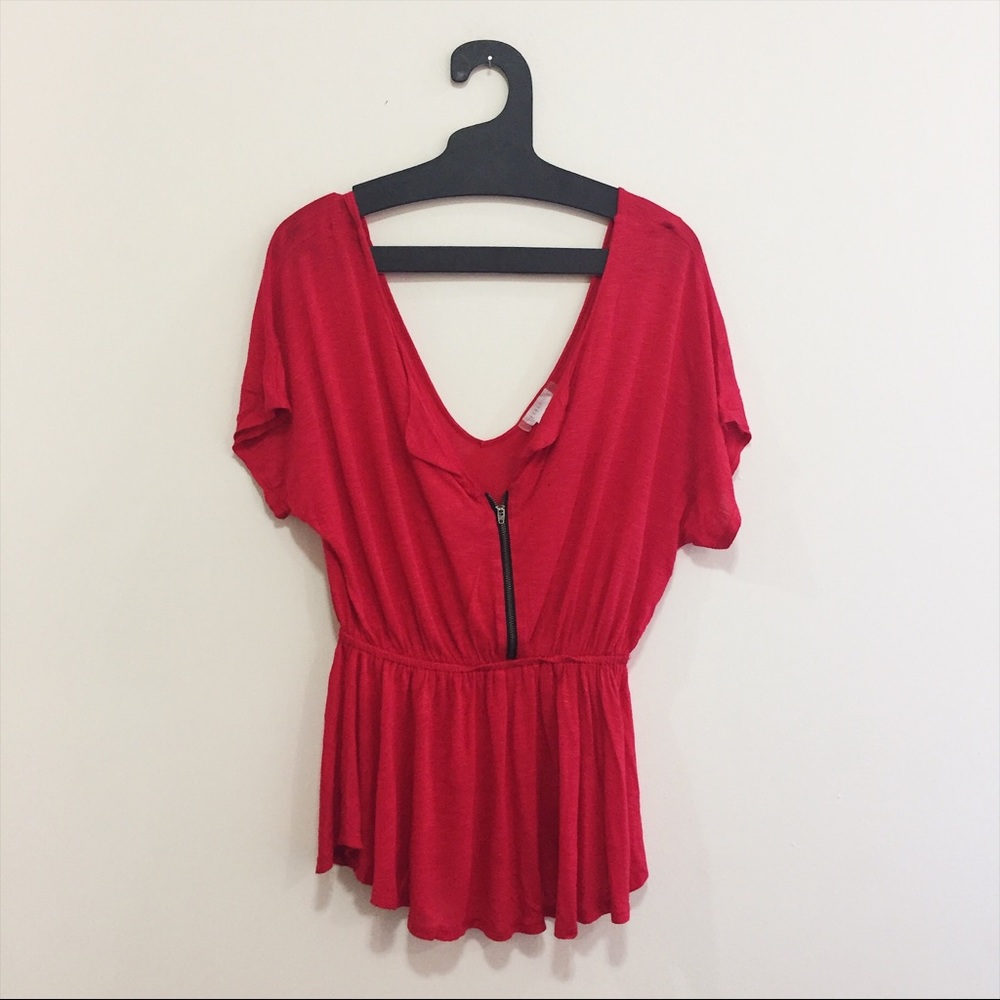 Vibrant Flowy Red Top